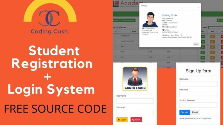 Student Registration + Login System PHP Project in PHP | Free Source Code