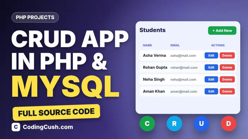 Build a Simple CRUD App in PHP and MySQL (Add, View, Edit, Delete Records)