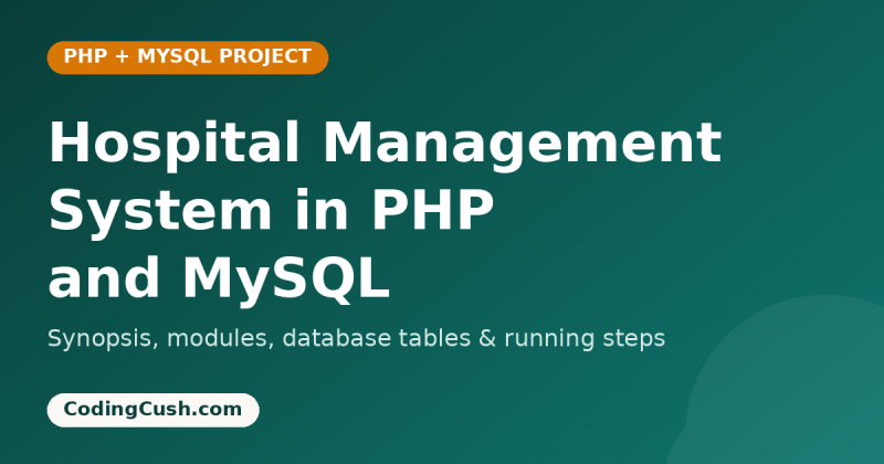 Hospital Management System in PHP and MySQL — Final Year Project with Source Code