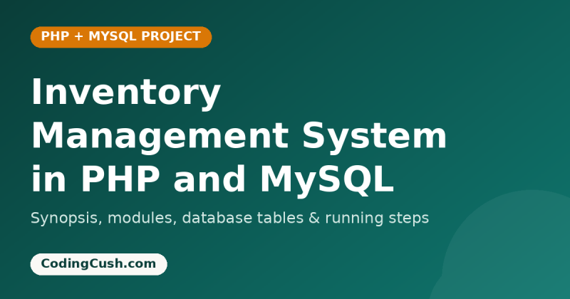 Inventory Management System in PHP and MySQL — Final Year Project with Source Code
