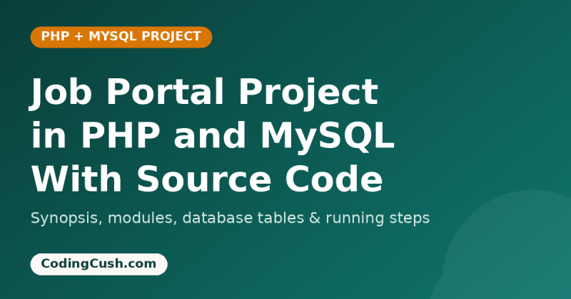 Job Portal Project in PHP and MySQL — Final Year Project with Source Code