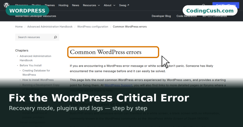 How to Fix "There Has Been a Critical Error on This Website" in WordPress