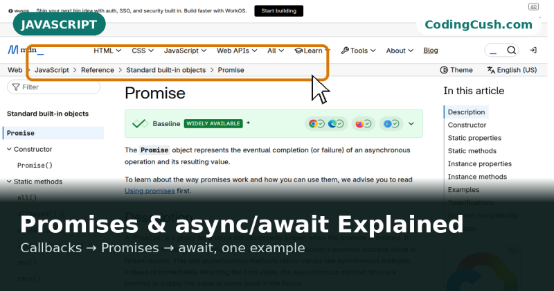 JavaScript Promises and async/await Explained with Simple Examples