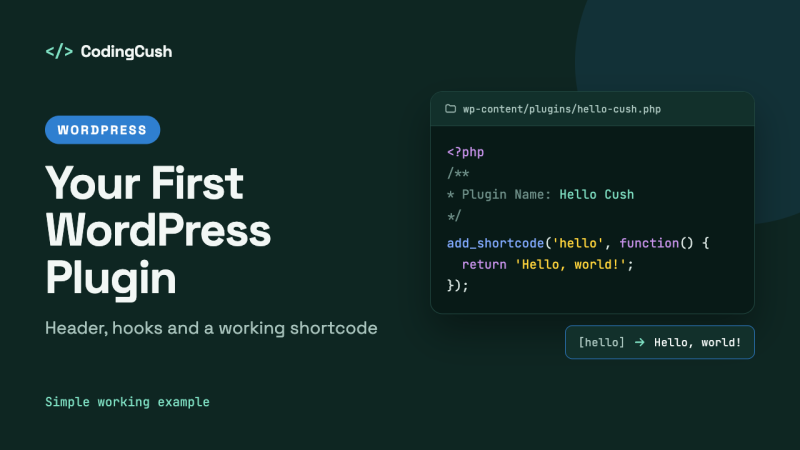 How to Create Your First WordPress Plugin (A Simple Working Example)