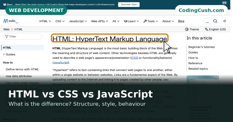 HTML vs CSS vs JavaScript: What Is the Difference?