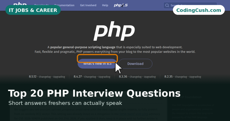 Top 20 PHP Interview Questions and Answers for Freshers