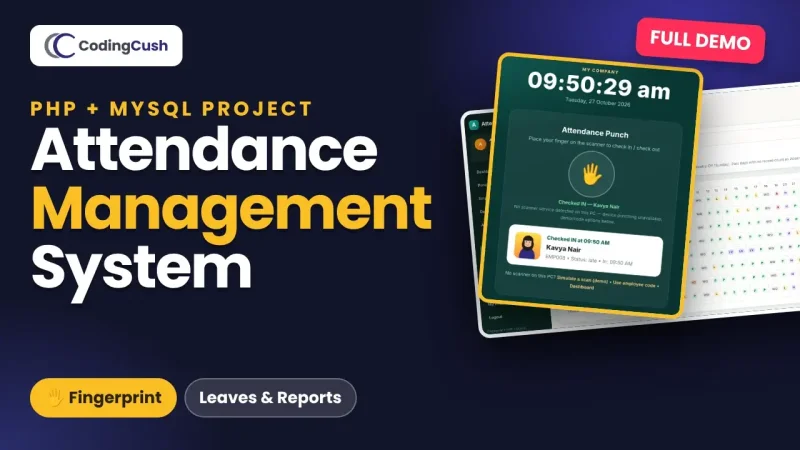 Biometric Attendance Management System in PHP & MySQL (Free Source Code)