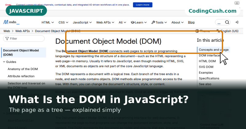 What Is the DOM in JavaScript? Explained Simply