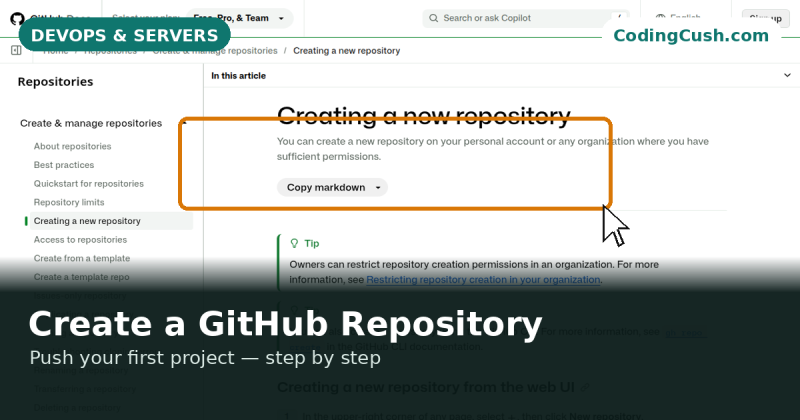 How to Create a GitHub Repository and Push Your First Project