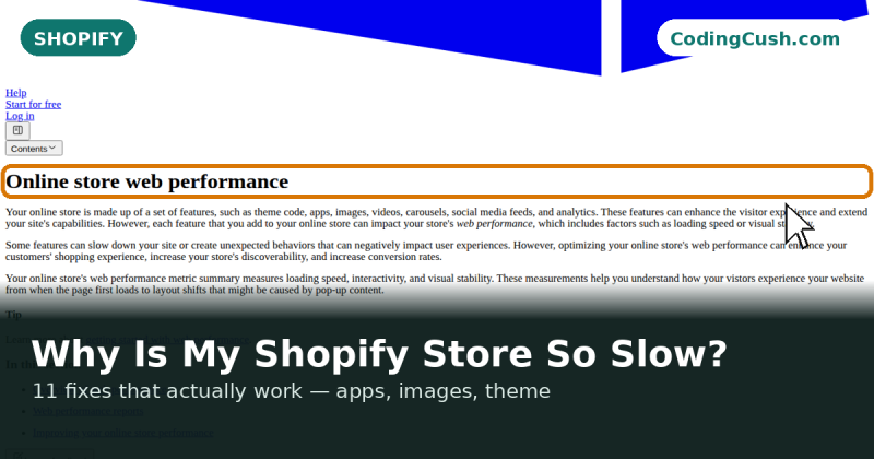Why Is My Shopify Store So Slow? 11 Fixes That Actually Work