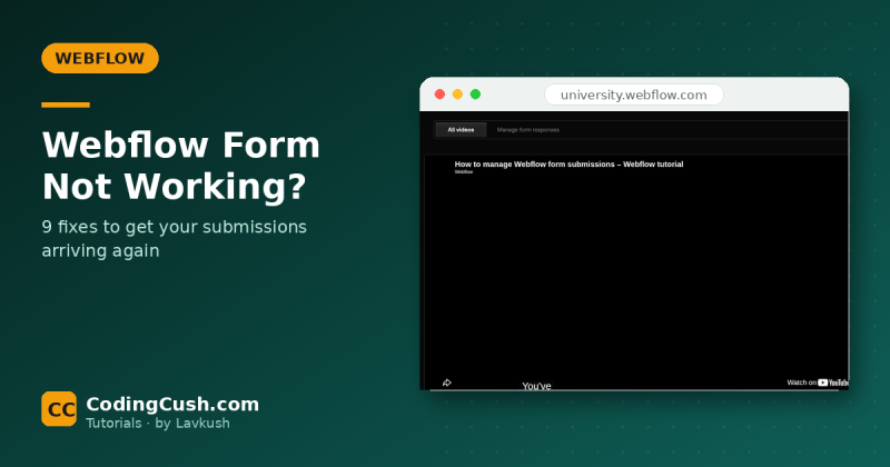 Webflow Form Not Working? 9 Fixes to Get Submissions Again