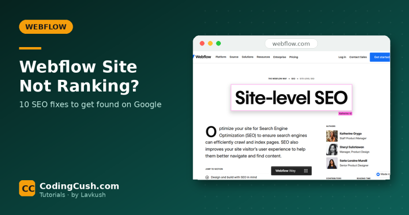 Why Is My Webflow Site Not Ranking on Google? 10 SEO Fixes