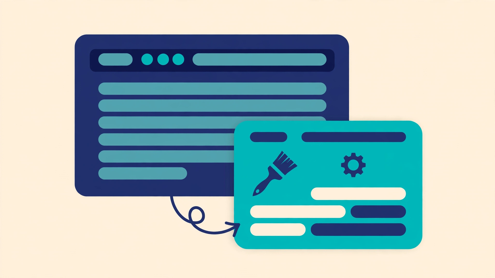 WordPress parent theme and child theme working together illustration