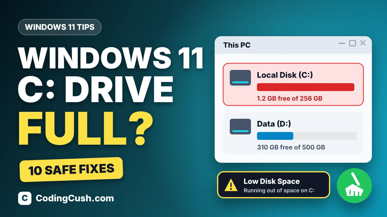 C Drive Full on Windows 11? 10 Safe Ways to Free Up Space