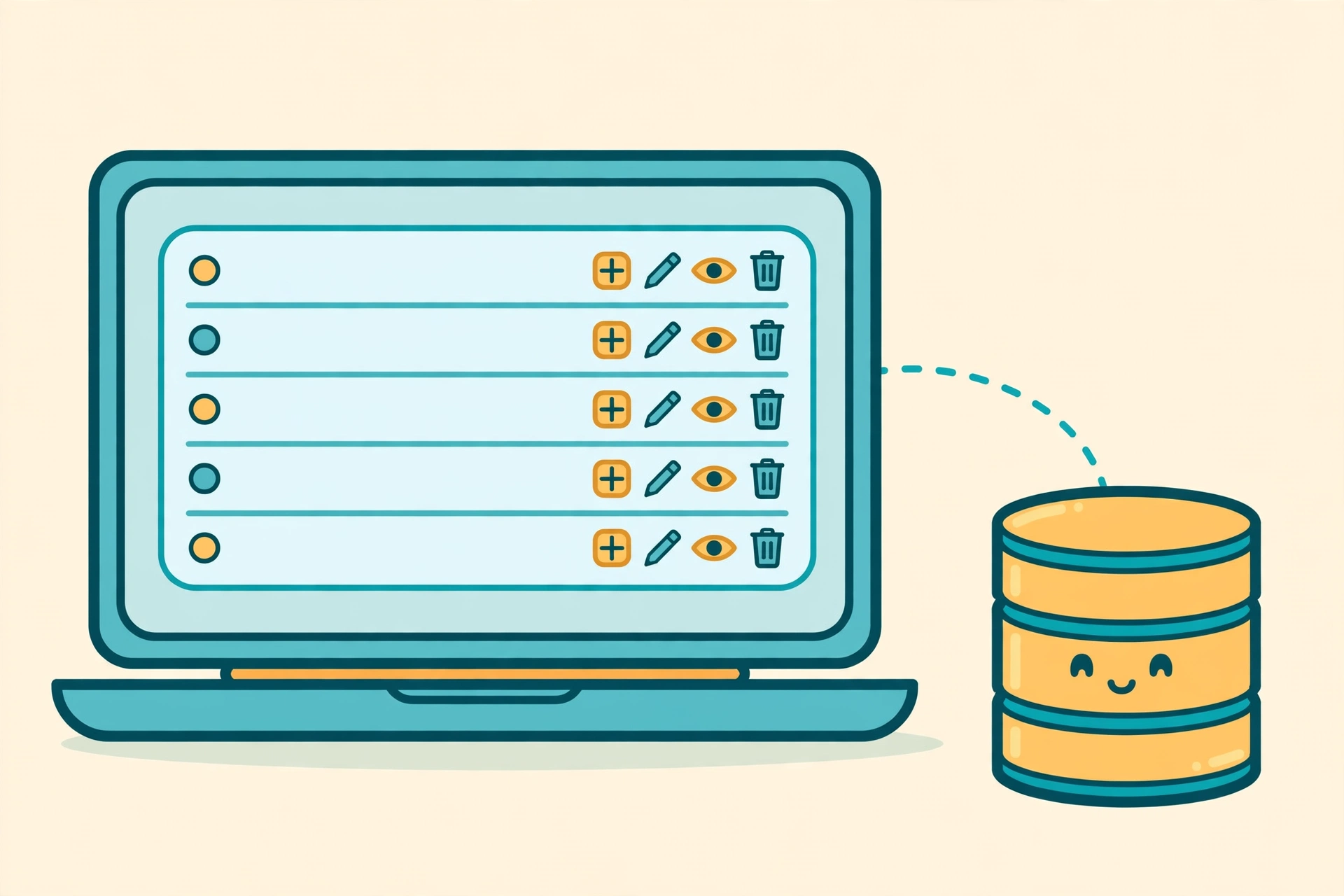 Simple PHP and MySQL CRUD app showing add, view, edit and delete operations for student records