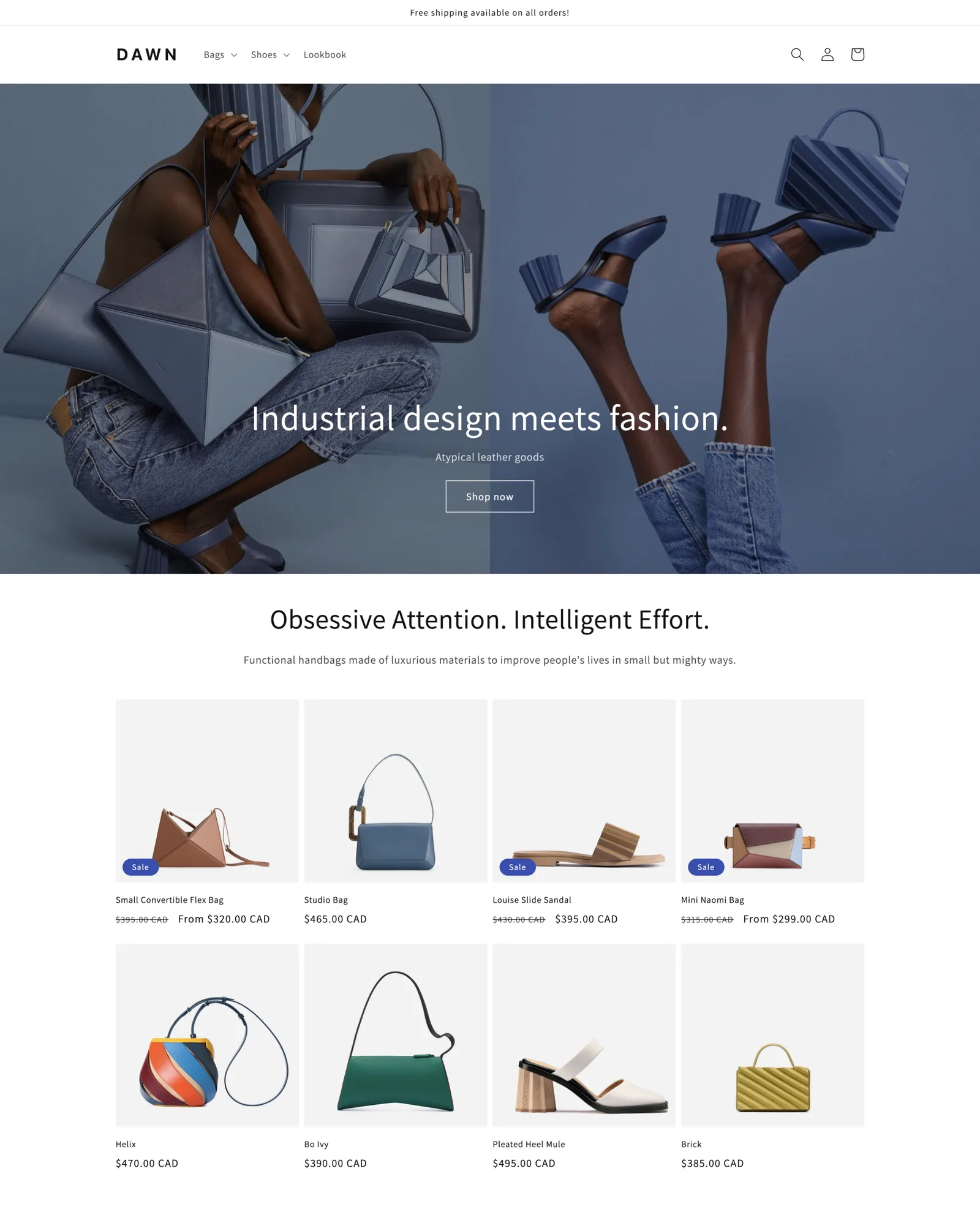 Dawn theme storefront as shown in its official Shopify Theme Store hero screenshot