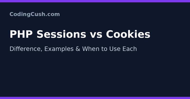PHP Sessions vs Cookies: What Is the Difference and When to Use Each?