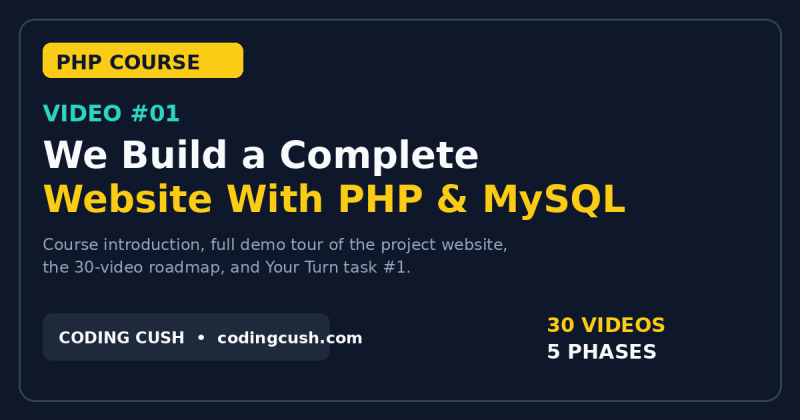 PHP & MySQL Website Development Course: Video 1 - Build a Complete Website (Intro)
