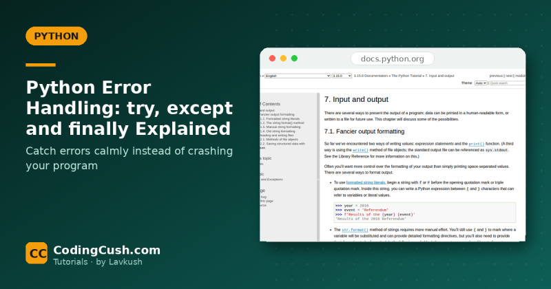 Python Error Handling: try, except and finally Explained with Examples