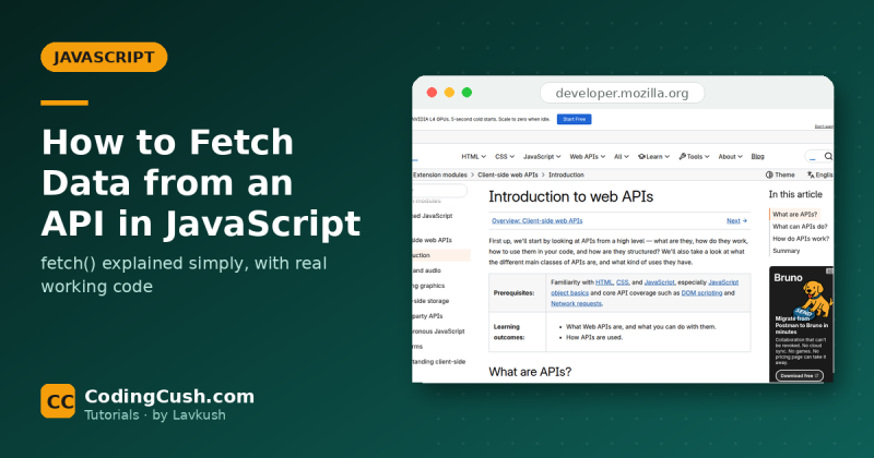 How to Fetch Data from an API in JavaScript (fetch Explained Simply)