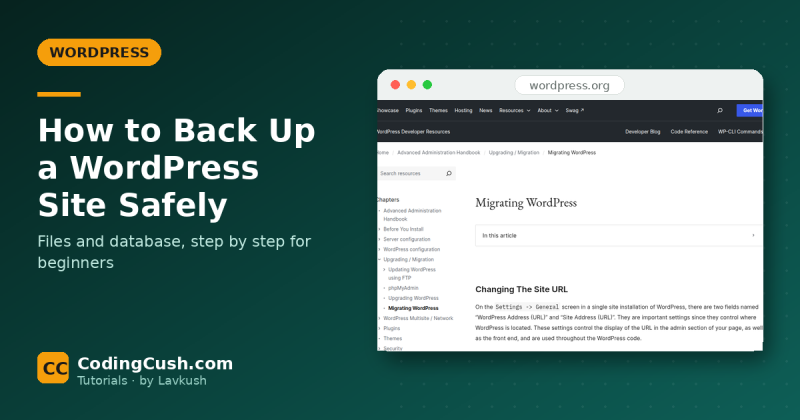 How to Back Up a WordPress Site Safely (Step by Step for Beginners)